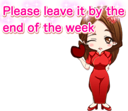 China dress girl cherry blossom English sticker #15712986