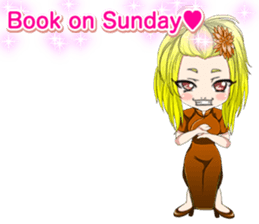 China dress girl cherry blossom English sticker #15712989