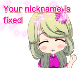 China dress girl cherry blossom English sticker #15712991