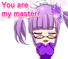 China dress girl cherry blossom English sticker #15712992