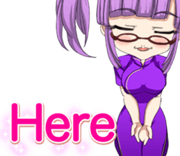 China dress girl cherry blossom English sticker #15713004