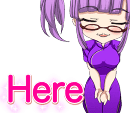 China dress girl cherry blossom English sticker #15713004