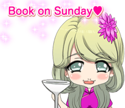 China dress girl cherry blossom English sticker #15713007