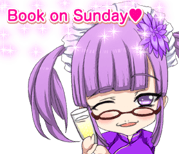 China dress girl cherry blossom English sticker #15713008