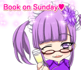 China dress girl cherry blossom English sticker #15713008