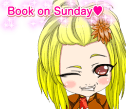 China dress girl cherry blossom English sticker #15713009