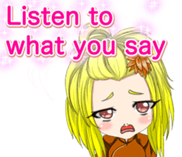 China dress girl cherry blossom English sticker #15713013