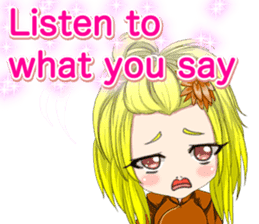 China dress girl cherry blossom English sticker #15713013