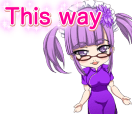 China dress girl cherry blossom English sticker #15713016