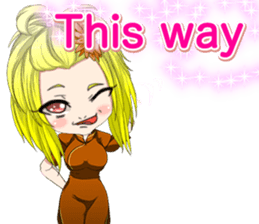 China dress girl cherry blossom English sticker #15713017