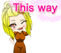 China dress girl cherry blossom English sticker #15713017