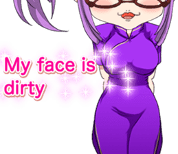 China dress girl cherry blossom English sticker #15713020