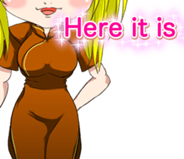 China dress girl cherry blossom English sticker #15713021