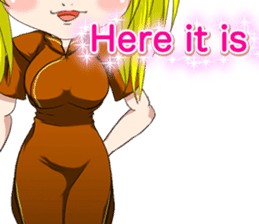 China dress girl cherry blossom English sticker #15713021