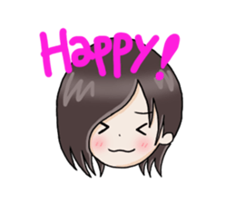 boy's face and short phrase sticker #15714322