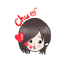 boy's face and short phrase sticker #15714327