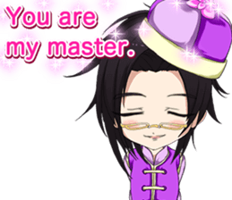 China clothes boy to the cherry English sticker #15714576