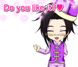 China clothes boy to the cherry English sticker #15714580