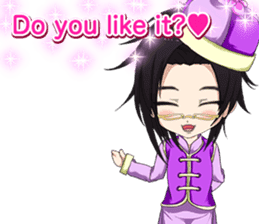 China clothes boy to the cherry English sticker #15714580