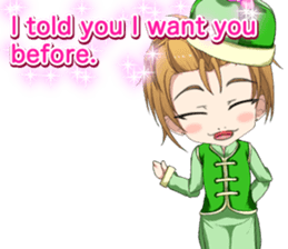 China clothes boy to the cherry English sticker #15714581