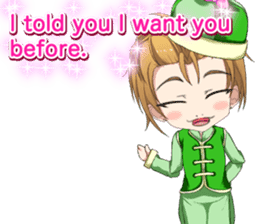 China clothes boy to the cherry English sticker #15714581