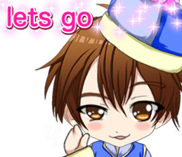 China clothes boy to the cherry English sticker #15714582