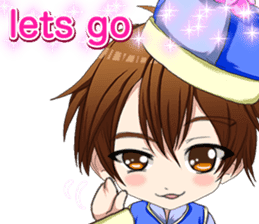 China clothes boy to the cherry English sticker #15714582