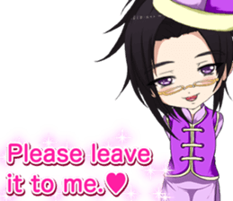 China clothes boy to the cherry English sticker #15714584