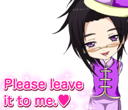 China clothes boy to the cherry English sticker #15714584