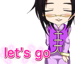 China clothes boy to the cherry English sticker #15714588