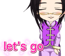 China clothes boy to the cherry English sticker #15714588