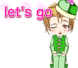 China clothes boy to the cherry English sticker #15714589