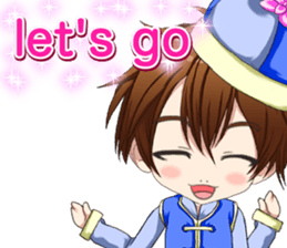 China clothes boy to the cherry English sticker #15714590