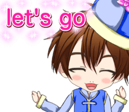 China clothes boy to the cherry English sticker #15714590