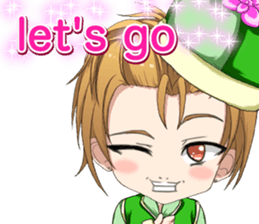 China clothes boy to the cherry English sticker #15714593