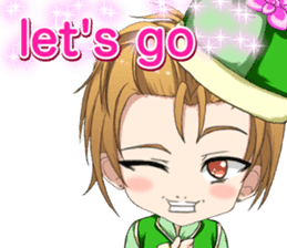 China clothes boy to the cherry English sticker #15714593