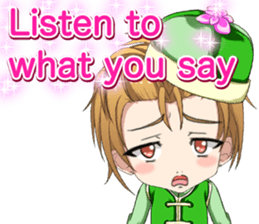 China clothes boy to the cherry English sticker #15714597