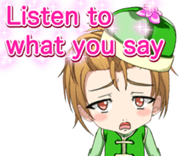 China clothes boy to the cherry English sticker #15714597