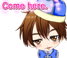 China clothes boy to the cherry English sticker #15714598