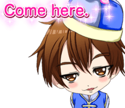 China clothes boy to the cherry English sticker #15714598