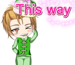 China clothes boy to the cherry English sticker #15714601