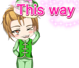 China clothes boy to the cherry English sticker #15714601