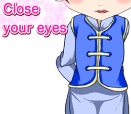 China clothes boy to the cherry English sticker #15714602