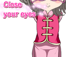 China clothes boy to the cherry English sticker #15714603