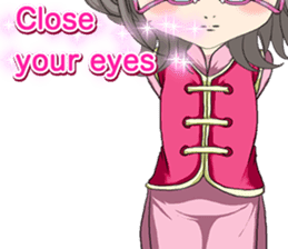 China clothes boy to the cherry English sticker #15714603