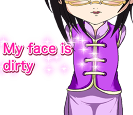 China clothes boy to the cherry English sticker #15714604