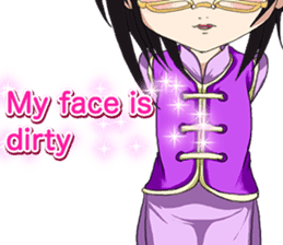 China clothes boy to the cherry English sticker #15714604