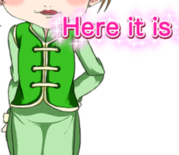 China clothes boy to the cherry English sticker #15714605