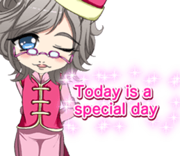 China clothes boy to the cherry English sticker #15714607