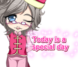 China clothes boy to the cherry English sticker #15714607